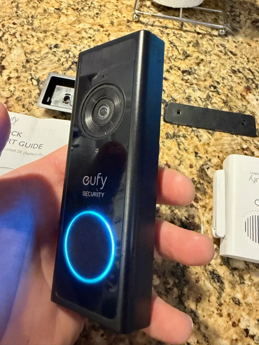 Lot of 2 Eufy Battery Powered Video Doorbell T8220 with 1 Wi-Fi Chime READ